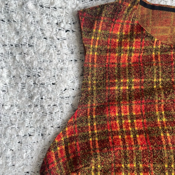 Zara Sleeveless Plaid Peplum Top | L - Picture 5 of 7